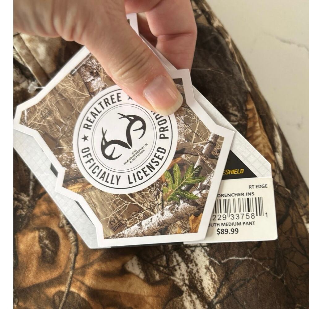 NWT Blocker Outdoors Shield Drencher Pants Sz M boys Realtree camouflage wtrprf - Picture 8 of 10